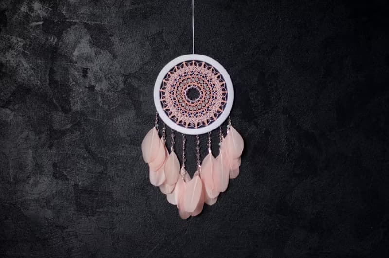 Pink dream catcher for girl | Pink nursery dream catcher | ตาข่ายดักฝันสีชมพู