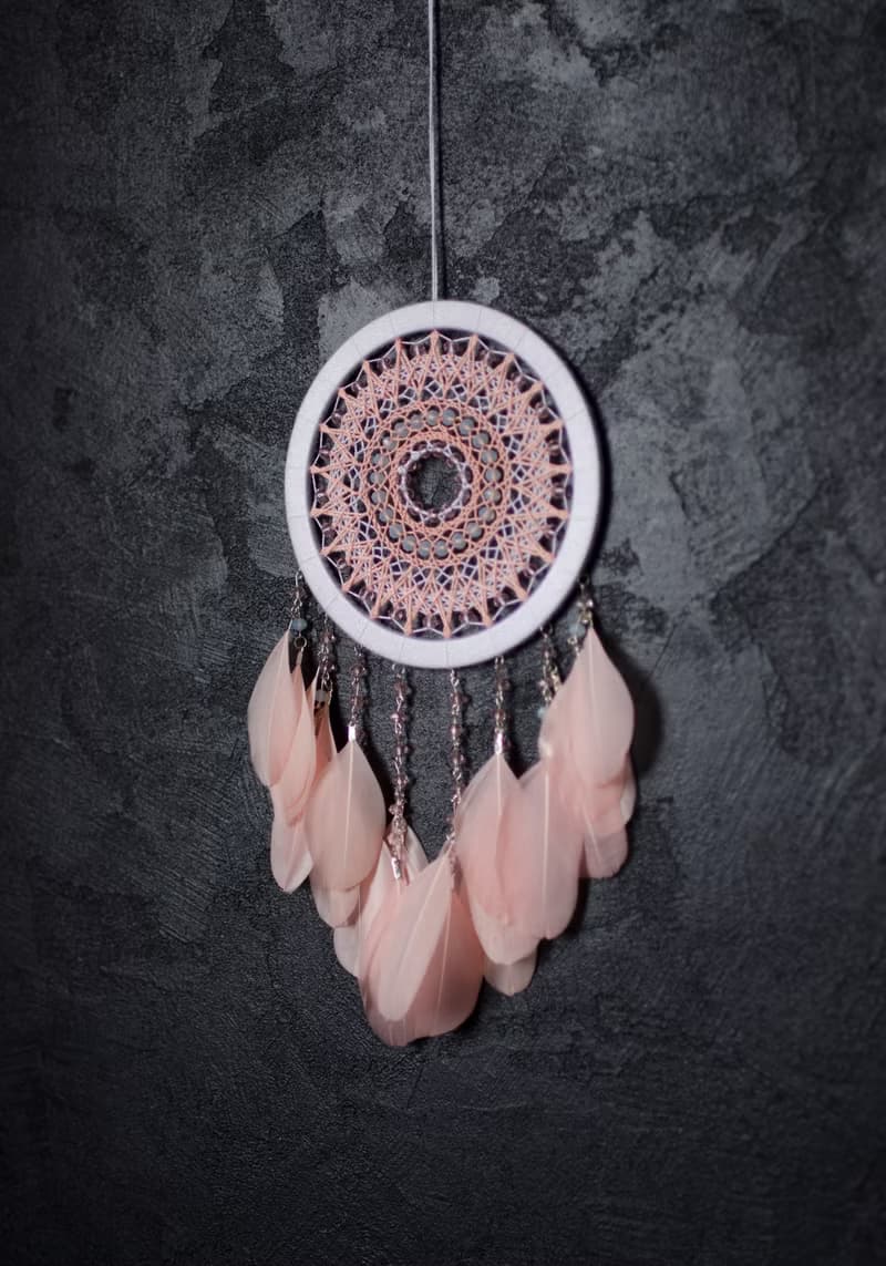 Pink dream catcher for girl | Pink nursery dream catcher | ตาข่ายดักฝันสีชมพู