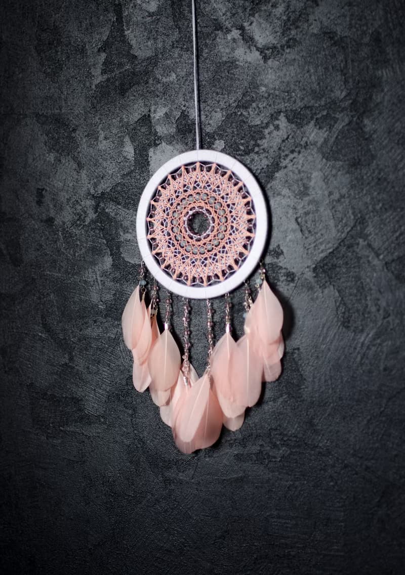 Pink dream catcher for girl | Pink nursery dream catcher | ตาข่ายดักฝันสีชมพู