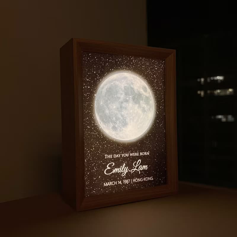 【香港製作】月亮夜燈|聖誕節禮物|結婚禮物|生日禮物|月亮燈箱