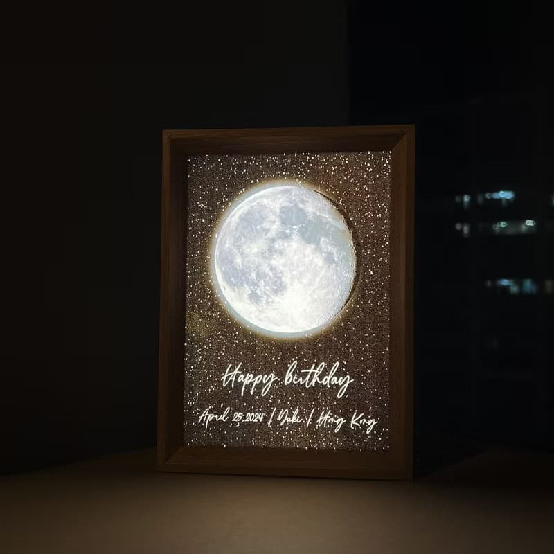 【香港製作】月亮夜燈|聖誕節禮物|結婚禮物|生日禮物|月亮燈箱