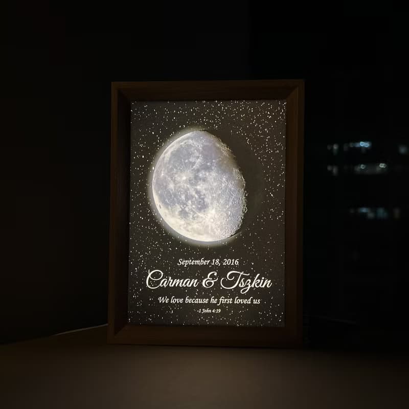 【香港製作】月亮夜燈|聖誕節禮物|結婚禮物|生日禮物|月亮燈箱