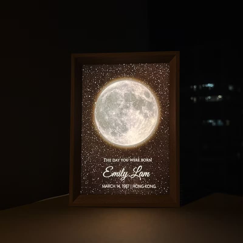 【香港製作】月亮夜燈|聖誕節禮物|結婚禮物|生日禮物|月亮燈箱