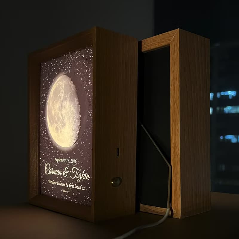 【香港製作】月亮夜燈|聖誕節禮物|結婚禮物|生日禮物|月亮燈箱