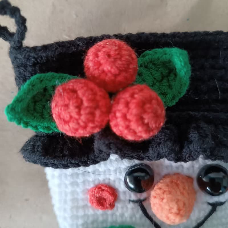 【數位】Crochet pattern Christmas stocking snowman, Christmas amigurumi stocking
