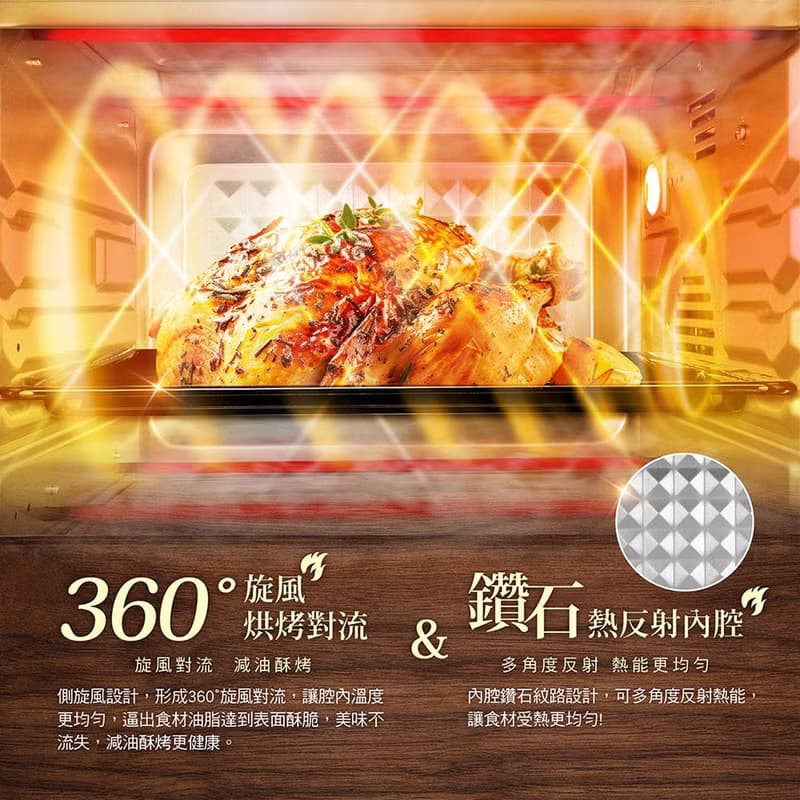 CHIMEI奇美 32L雙溫控360度旋風烘烤獨立發酵電烤箱 EV-32F0SK