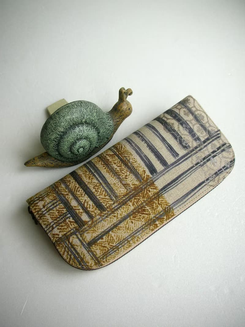 伊藤尚美【拓染條紋刷】亞麻-長夾/皮夾/零錢包/禮