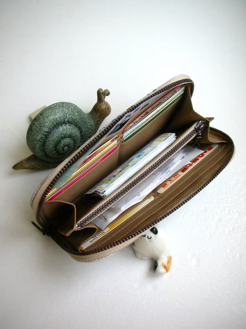 伊藤尚美【拓染條紋刷】亞麻-長夾/皮夾/零錢包/禮