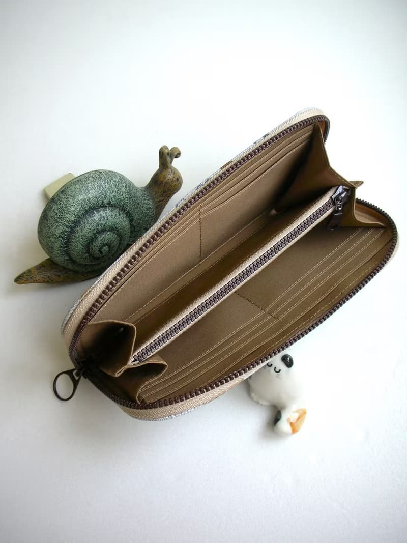 伊藤尚美【拓染條紋刷】亞麻-長夾/皮夾/零錢包/禮