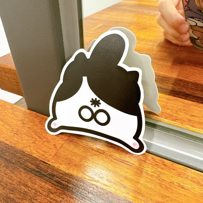 賓士探頭 阿賓 乳牛貓 屁屁 防水貼紙 Waterproof stickers