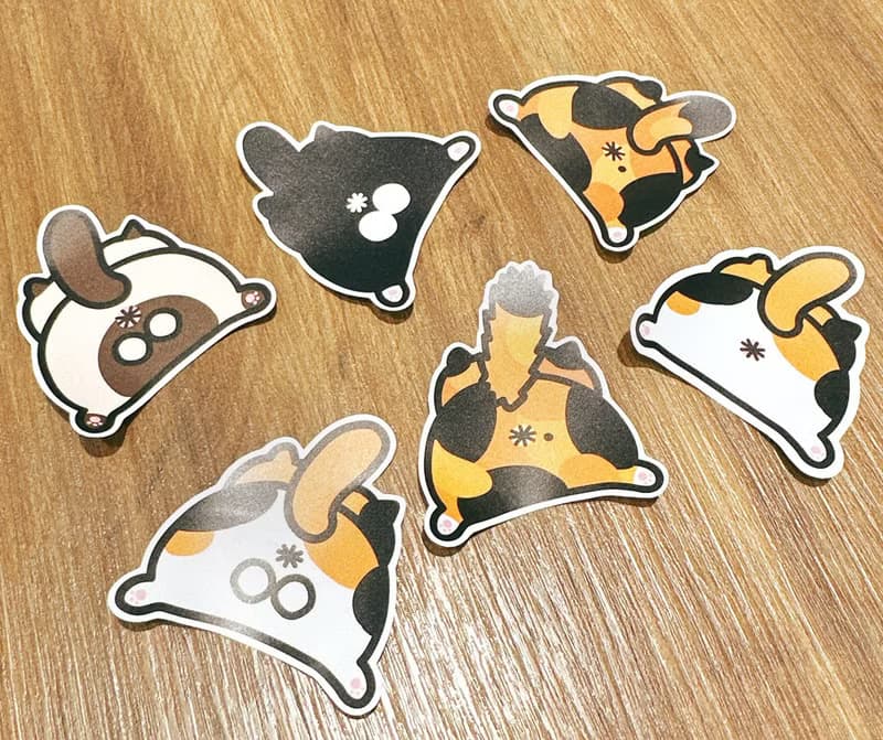 賓士探頭 阿賓 乳牛貓 屁屁 防水貼紙 Waterproof stickers