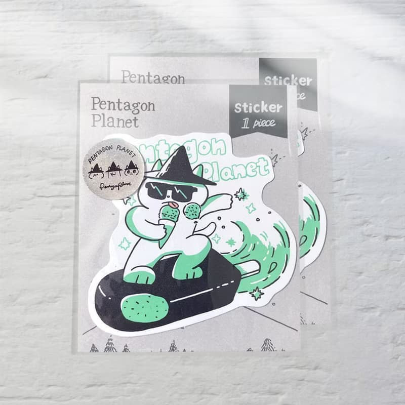 薄荷巧克力大貼紙 2入  行李箱貼紙 造型貼紙 /五角星球