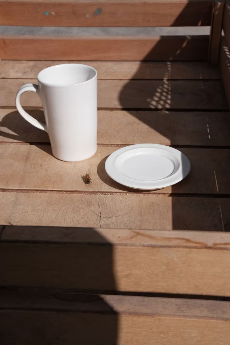 優雅細筒馬克杯盤組 - 生活食器 陶器 陶杯 高腳杯