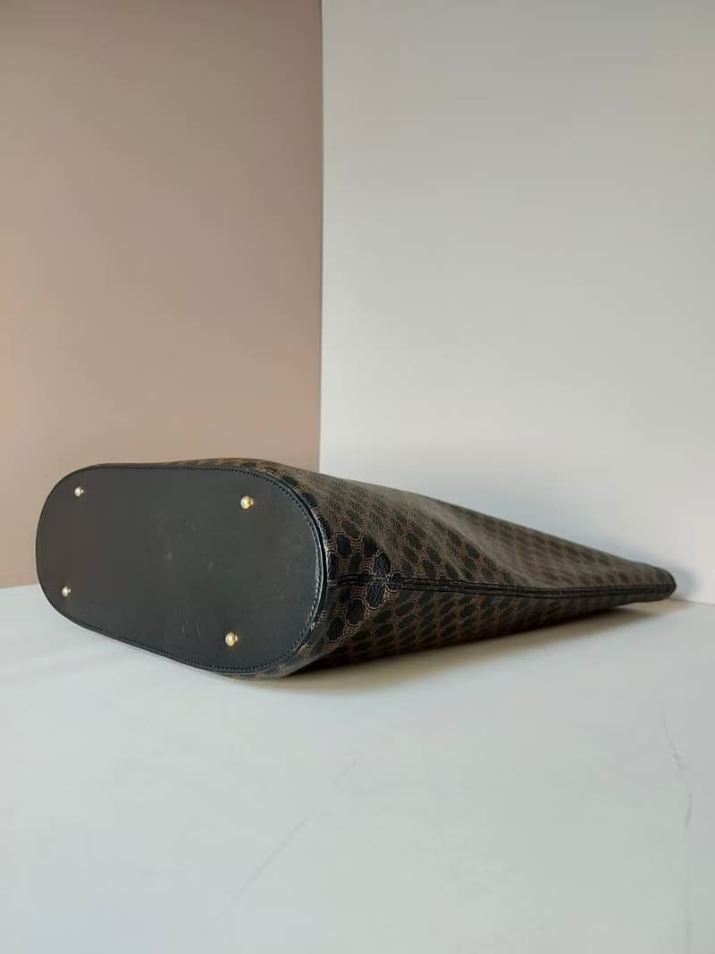 絕版稀有品稀有中古二手Celine大皮革圓環老花托特包小手挽提袋