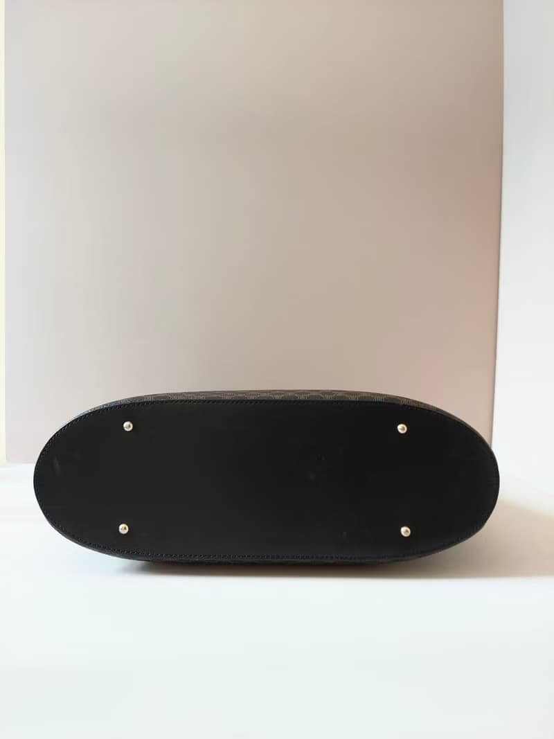 絕版稀有品稀有中古二手Celine大皮革圓環老花托特包小手挽提袋