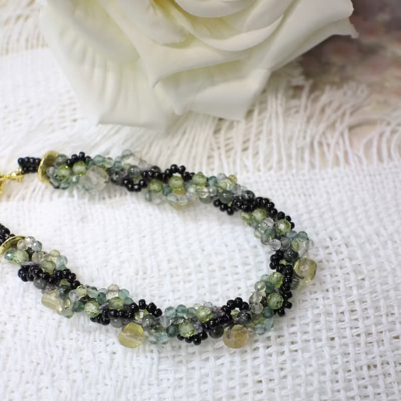 Six Cats 天然 綠色系水晶 編織手鍊 禮物