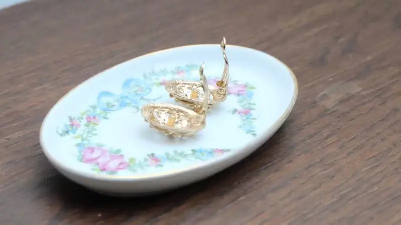 法國復古金色仿珍珠耳夾