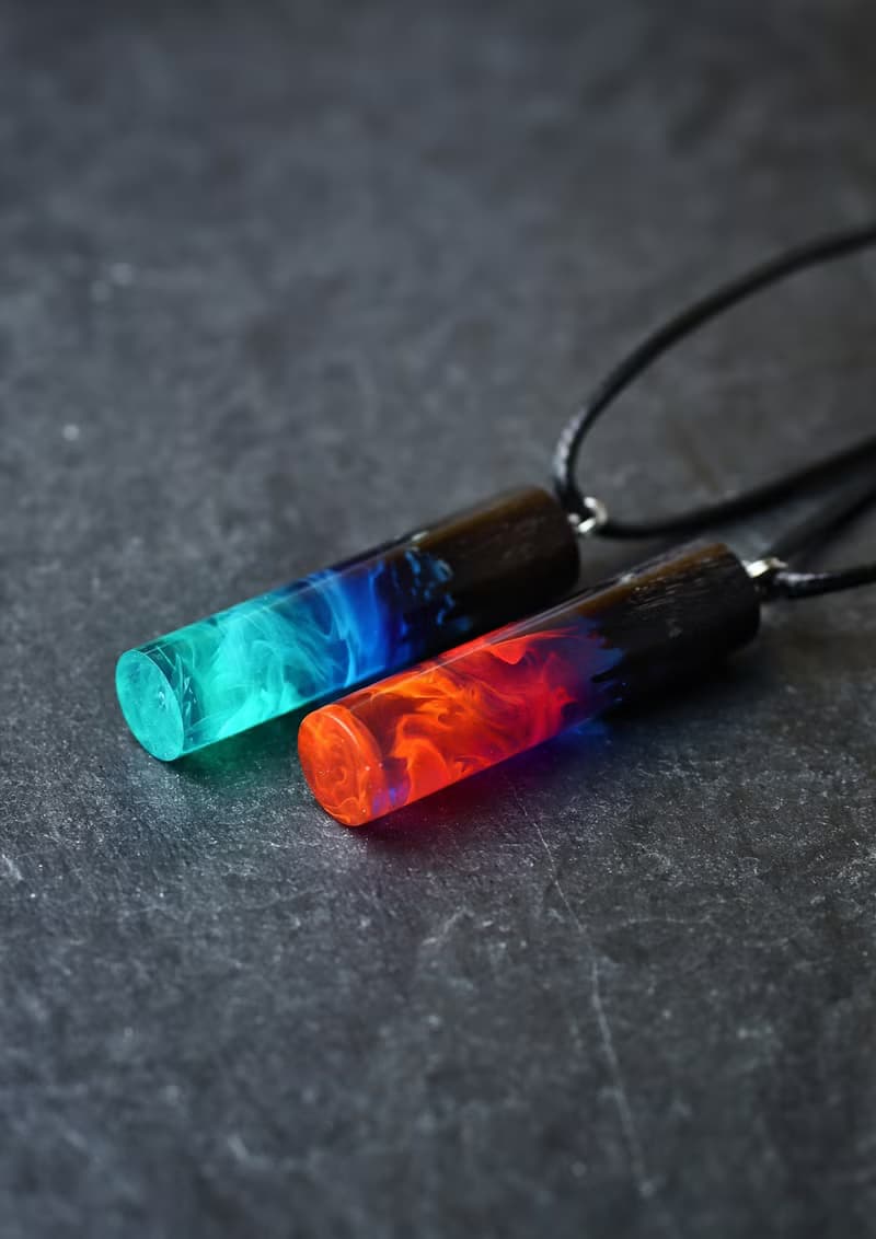 配套項鍊 木頭樹脂吊墜 手工飾品