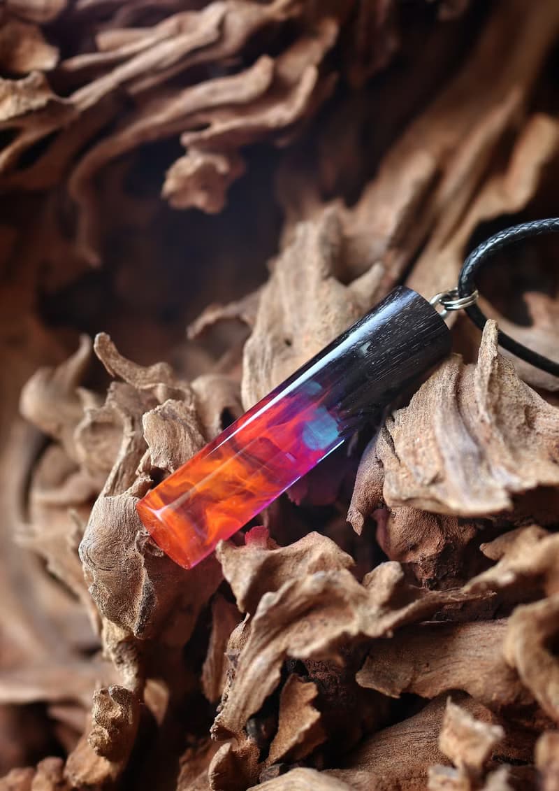配套項鍊 木頭樹脂吊墜 手工飾品