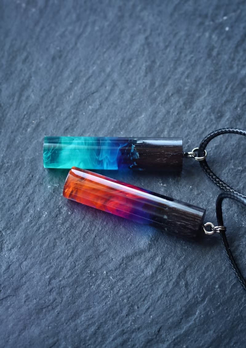 配套項鍊 木頭樹脂吊墜 手工飾品