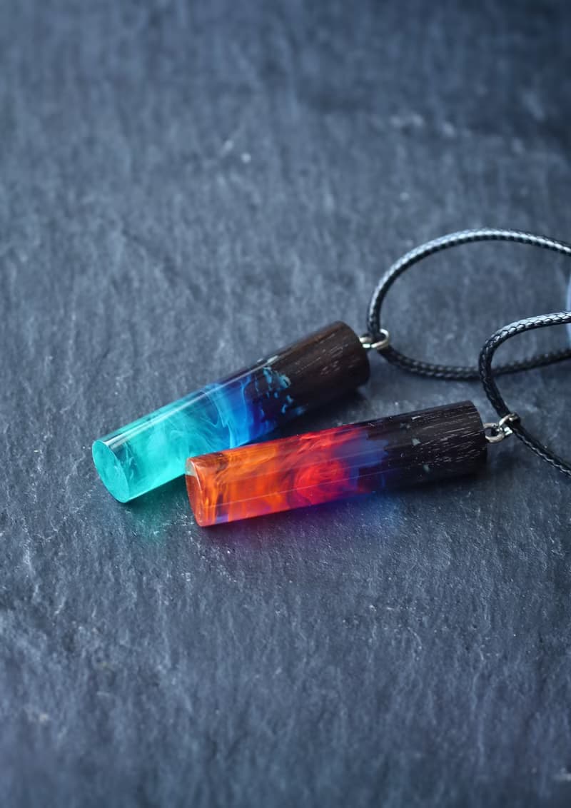 配套項鍊 木頭樹脂吊墜 手工飾品