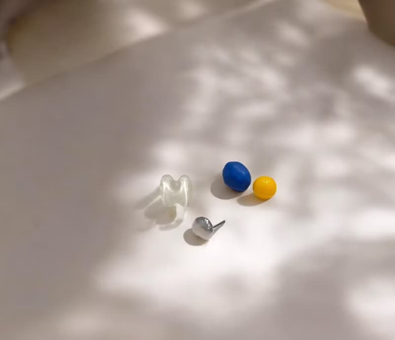 多材質不對稱混搭耳環
