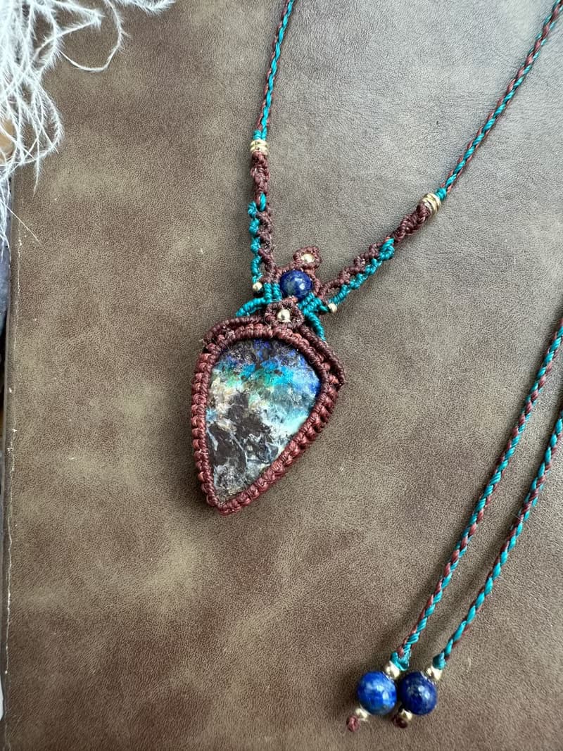 N1131 民族風 礫背蛋白石 (boulder opal) 原礦  頸鏈