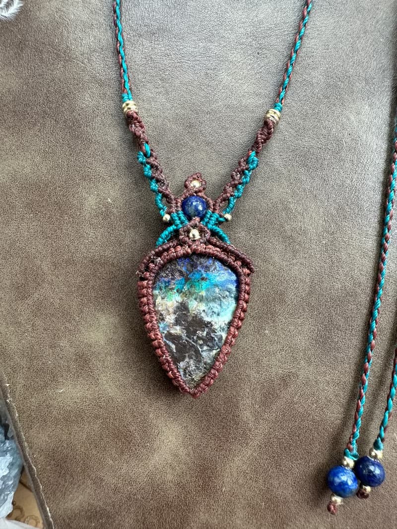 N1131 民族風 礫背蛋白石 (boulder opal) 原礦  頸鏈