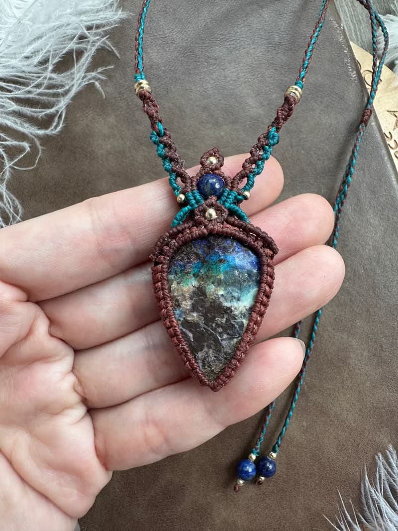N1131 民族風 礫背蛋白石 (boulder opal) 原礦  頸鏈