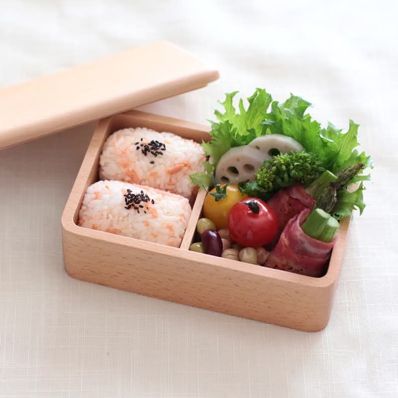 buna ブナの木くりぬき 弁当箱 角型 450ml お弁当箱 ランチボックス プレゼント 子供 子ども1段 おしゃれ 幼稚園 小学生 かわいい 北欧