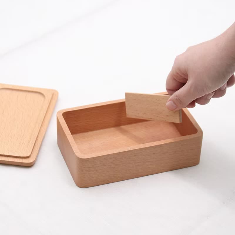 buna ブナの木くりぬき 弁当箱 角型 450ml お弁当箱 ランチボックス プレゼント 子供 子ども1段 おしゃれ 幼稚園 小学生 かわいい 北欧