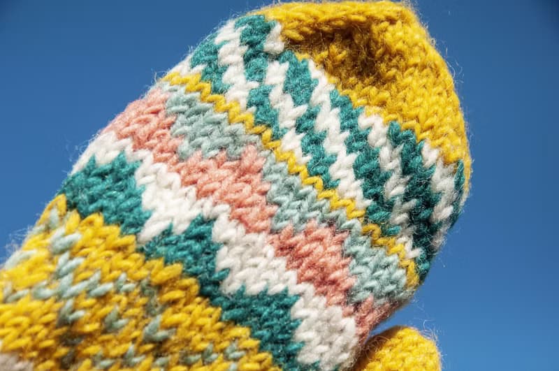 手織純羊毛針織手套/聖誕節保暖手套/內刷毛手套/拳擊手套-北歐風