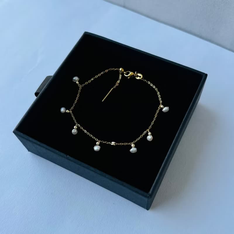 淡水珍珠 舞動 手鍊  醫療鋼 手鏈 14KGF 手作