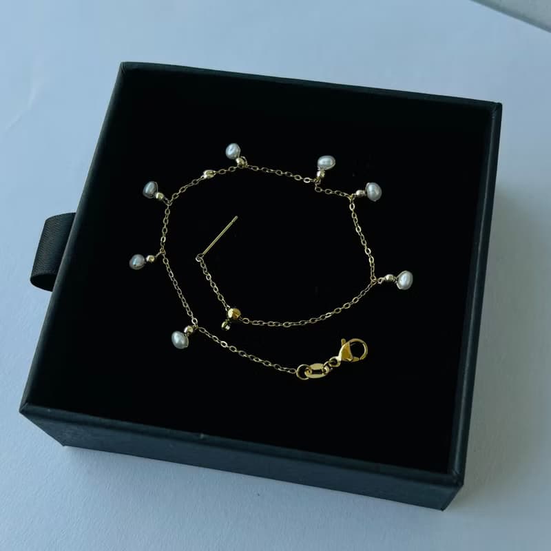 淡水珍珠 舞動 手鍊  醫療鋼 手鏈 14KGF 手作