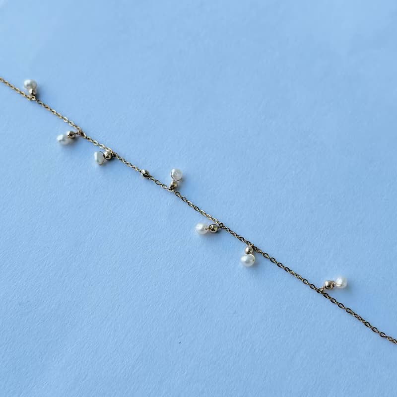 淡水珍珠 舞動 手鍊  醫療鋼 手鏈 14KGF 手作