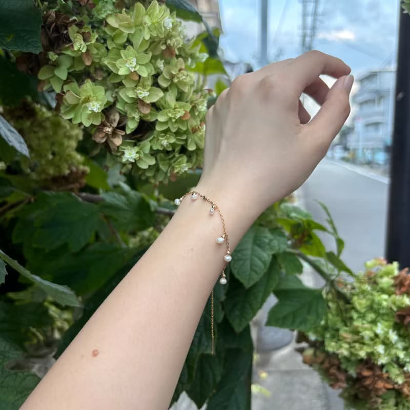 淡水珍珠 舞動 手鍊  醫療鋼 手鏈 14KGF 手作