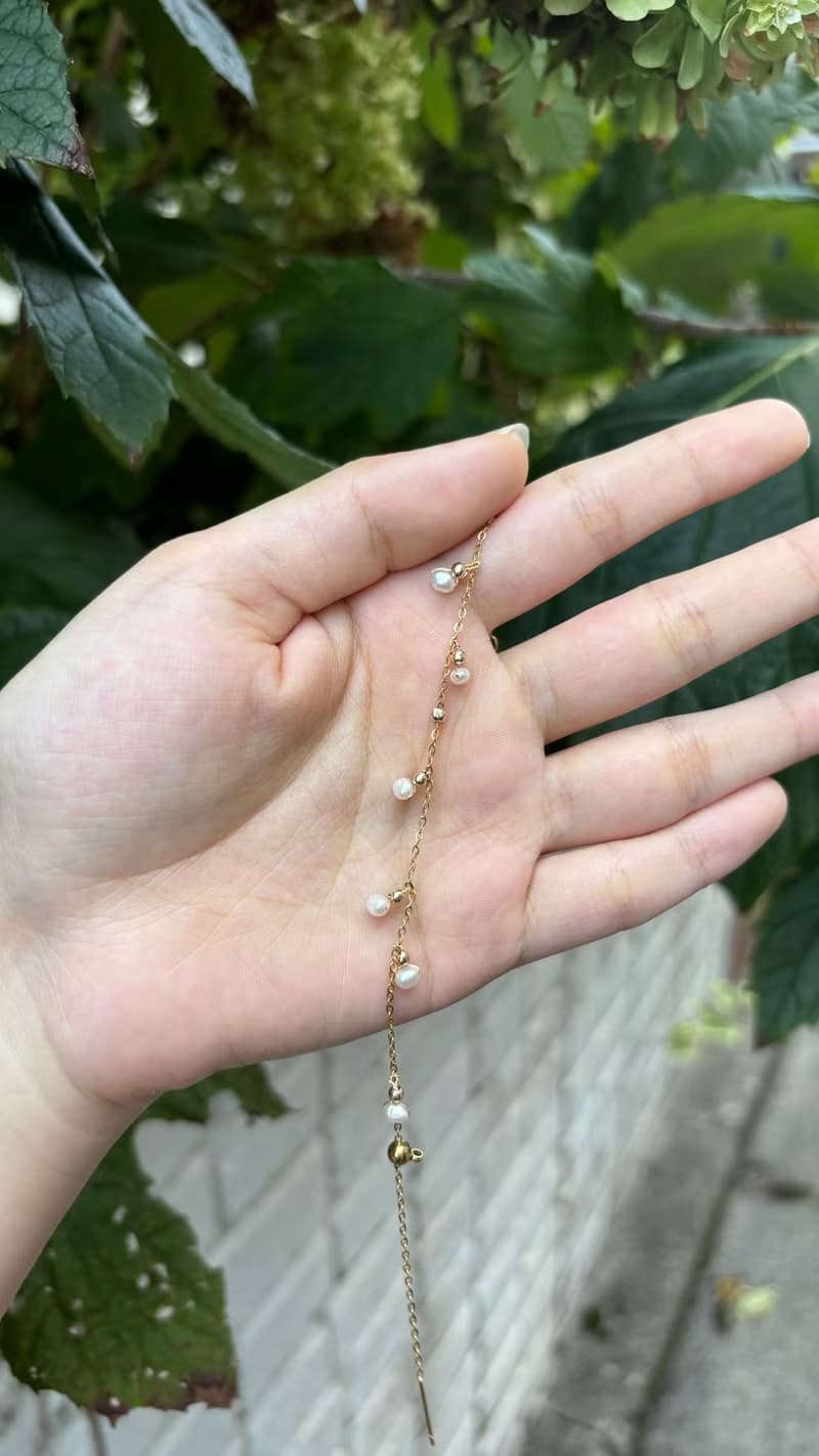 淡水珍珠 舞動 手鍊  醫療鋼 手鏈 14KGF 手作