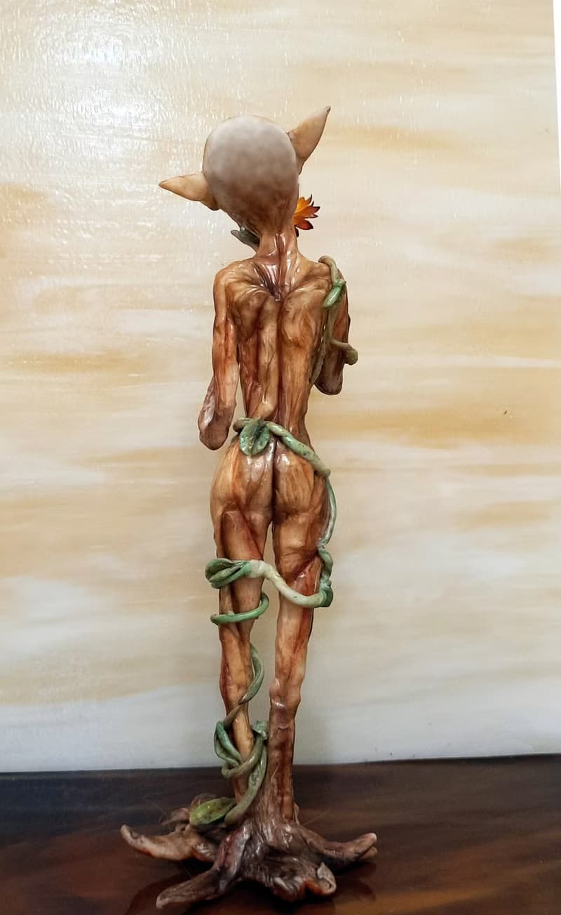 Elf art doll OOAK, Dryad Fairy sculpture, Fantasy art doll miniature