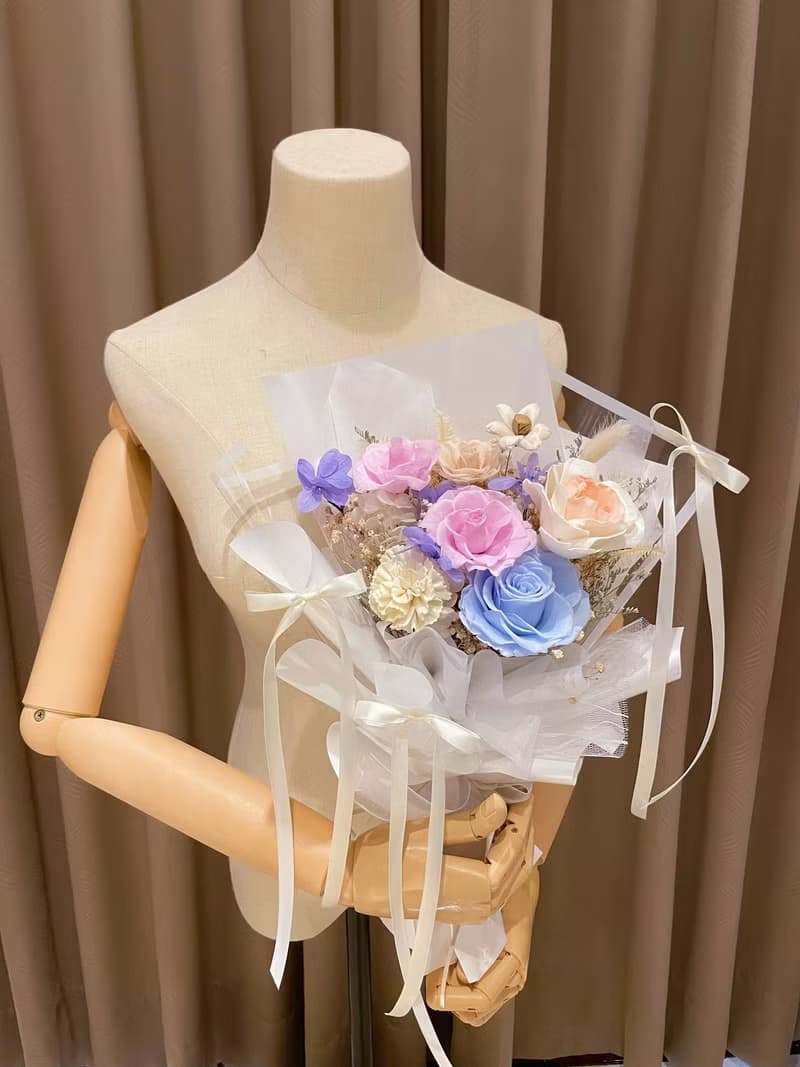 夢幻馬卡龍永生花束 情人節花束 母親節花束 畢業花束 七夕花束