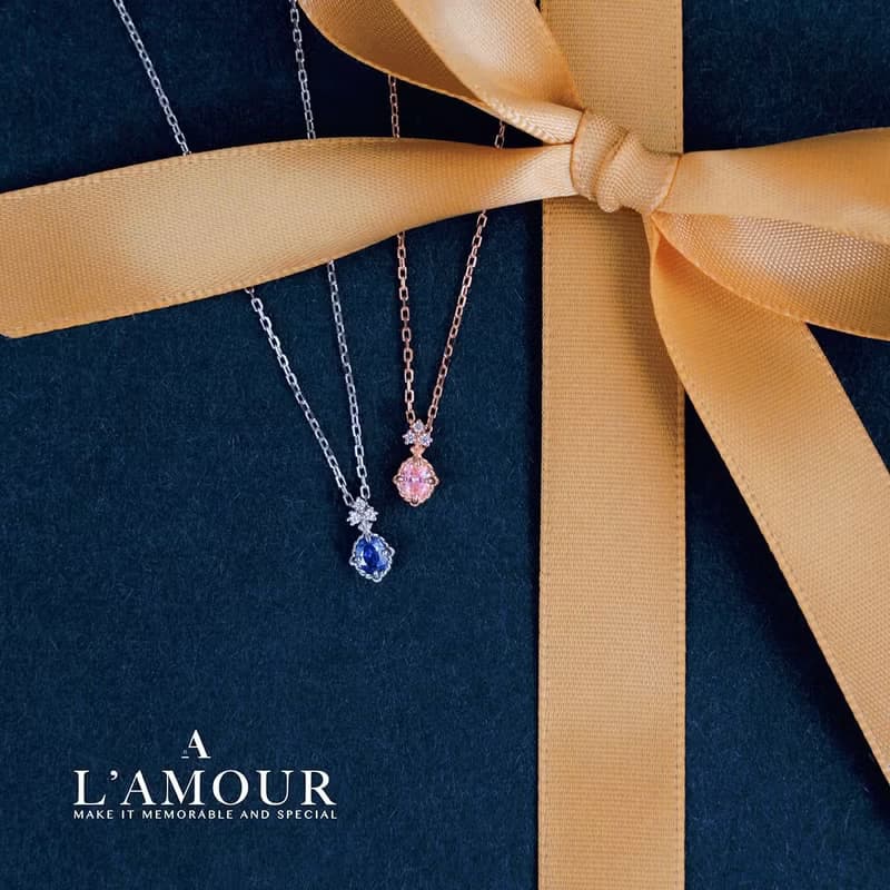 L'amour 法式浪漫項鏈 (玫瑰金)