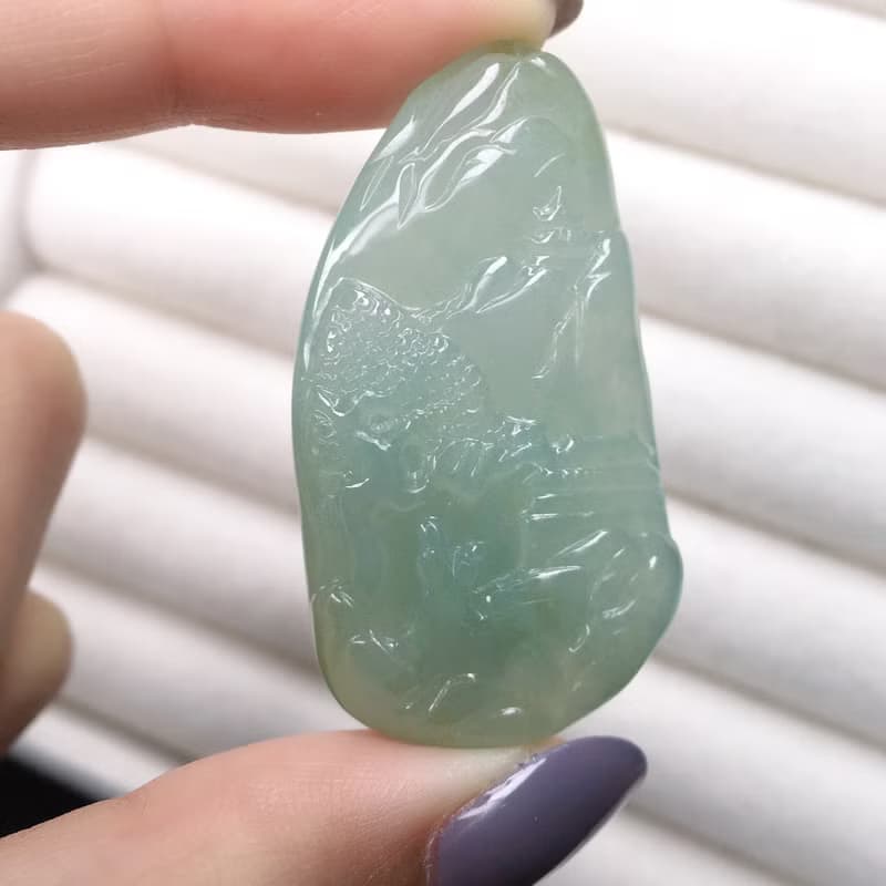 冰種翡翠山水牌 | 天然緬甸A貨翡翠 | 送禮