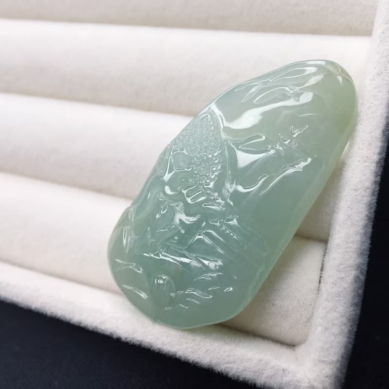 冰種翡翠山水牌 | 天然緬甸A貨翡翠 | 送禮