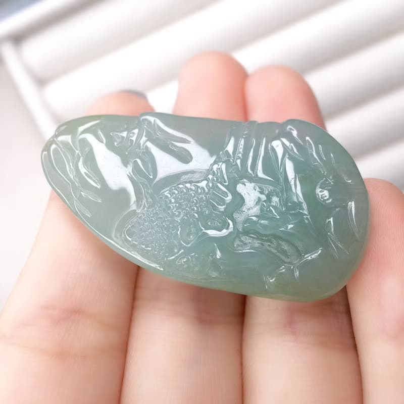 冰種翡翠山水牌 | 天然緬甸A貨翡翠 | 送禮