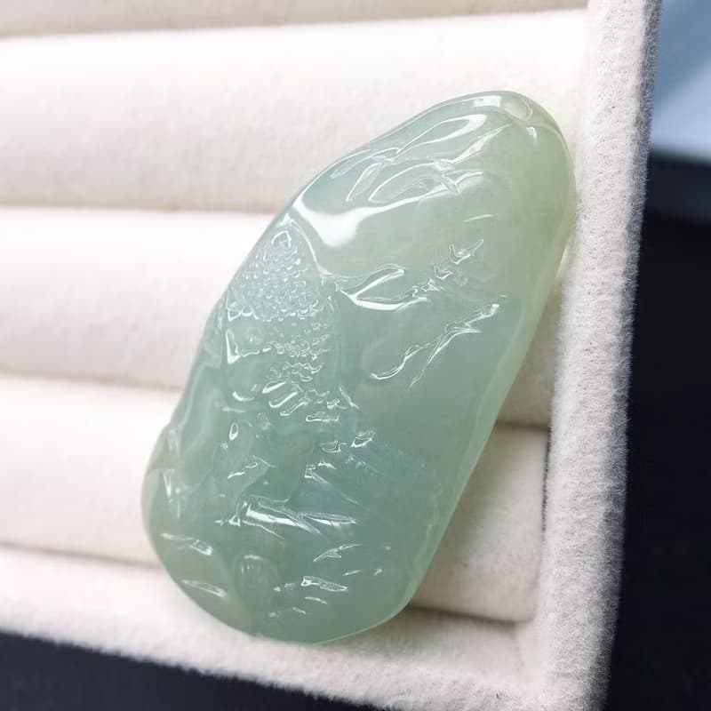 冰種翡翠山水牌 | 天然緬甸A貨翡翠 | 送禮