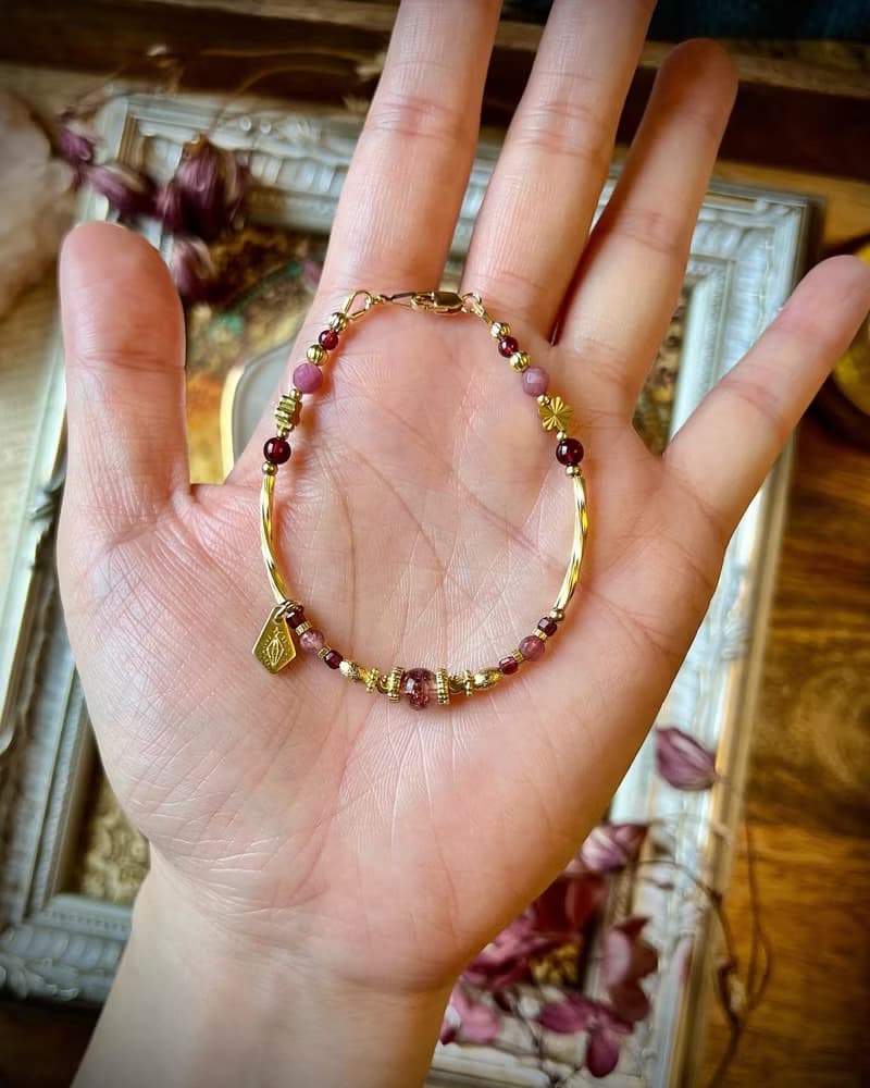 -花神芙蘿拉-天然水晶手鏈/黃銅手鍊