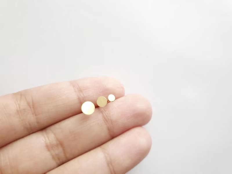 SV925/金 基礎 極簡小圓片耳釘組 3.4.5mm 耳環 養耳棒