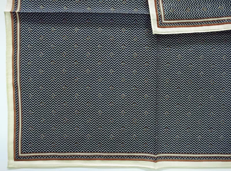 Yves Saint Laurent Vintage Handkerchief Herringbone Gray 19 x 18.5 inches