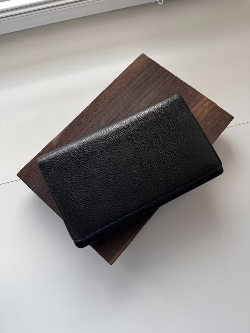 中古包 Chanel 香奈兒 黑色魚子醬皮長款錢包(雙折)
