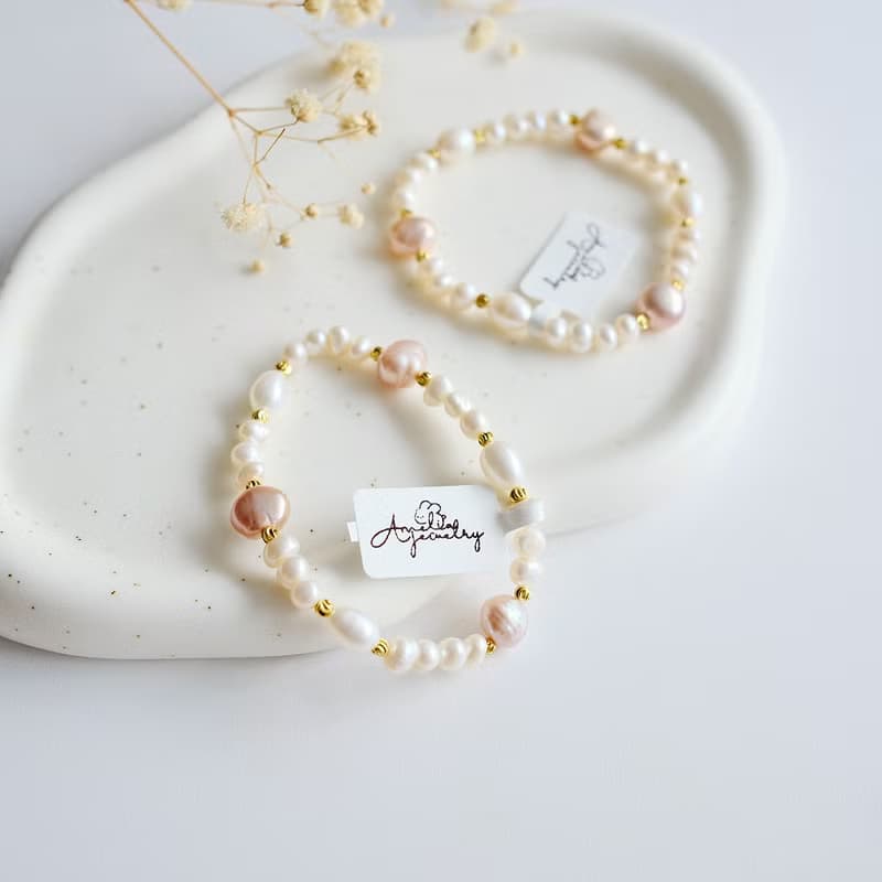 Amelia Jewelry丨飛花撻丨淡水珍珠手鍊丨天然巴洛克珍珠