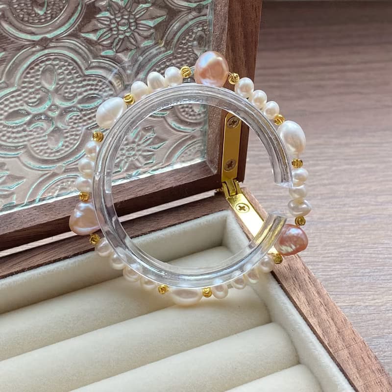 Amelia Jewelry丨飛花撻丨淡水珍珠手鍊丨天然巴洛克珍珠